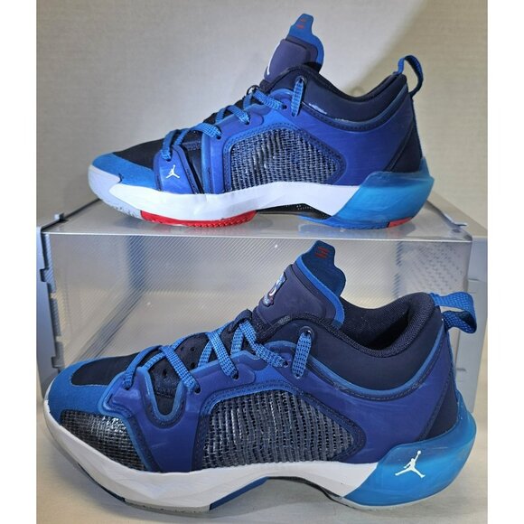 Nike Air Jorden Men's XXXVII 37 Low "FRATERNITY" Military Blue/White/Red - Picture 1 of 16